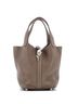 Hermès 100% Leather Brown Picotin Lock Bag Clemence PM One size - photo 1