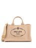 Prada 100% Canvas Tan Canapa Convertible Tote Canvas Medium One size - photo 1