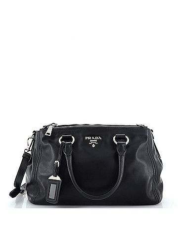 Prada Double Zip Convertible Tote Soft Calf Medium (view 1)