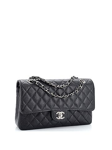 Chanel Vintage Classic Double Flap Bag Quilted Caviar Medium (view 2)