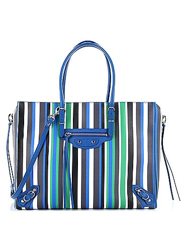 Balenciaga Papier B4 Zip Around Classic Studs Bag Striped Leather (view 1)
