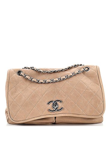 Chanel Natural Beauty Split Pocket Flap Bag Quilted Leather Large (view 1)