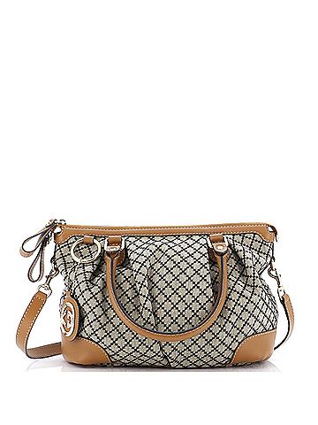 Gucci Sukey Top Handle Satchel Diamante Canvas Medium (view 1)