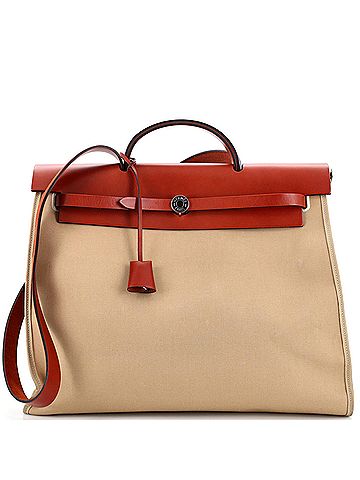 Hermès Herbag Zip Leather and Toile 39 (view 2)