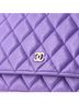 Chanel 100% Leather Purple Wallet on Chain Quilted Caviar One size - photo 2