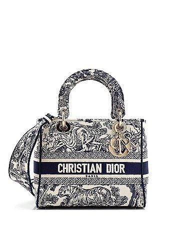Christian Dior Toile de Jouy Lady D-Lite Bag Embroidered Canvas (view 1)