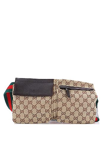 Gucci Vintage Double Belt Bag GG Canvas (view 1)