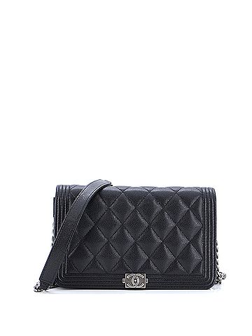 Chanel Boy Wallet on Chain Quilted Caviar (view 1)