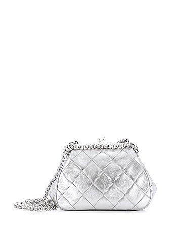 Chanel Vintage Chain Kisslock Frame Bag Quilted Lambskin Small (view 1)