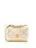 Chanel 100% Leather Crystal Logo Letters Chain Handle Flap Bag Quilted Lambskin Mini One size - photo 1