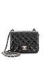 Chanel 100% Leather Black Square Classic Single Flap Bag Quilted Patent Mini One size - photo 1