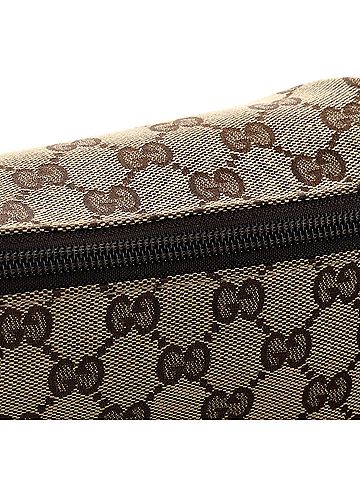 Gucci Zip Messenger Bag GG Canvas with Perforated Leather Medium (view 1)