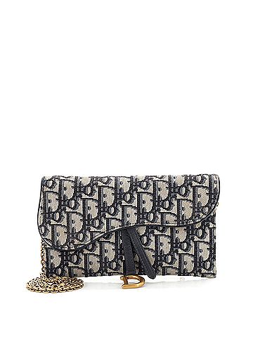 Christian Dior Saddle Chain Wallet Oblique Canvas (view 1)