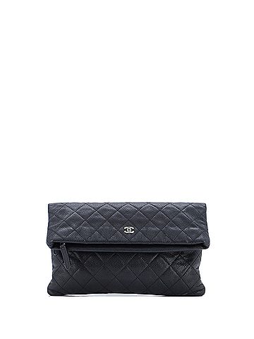 Chanel CC Foldover Clutch Quilted Caviar (view 1)