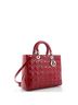 Christian Dior 100% Leather Red Vintage Lady Dior Bag Cannage Quilt Patent Large One size - photo 3