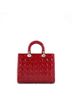 Christian Dior 100% Leather Red Vintage Lady Dior Bag Cannage Quilt Patent Large One size - photo 4