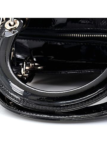 Christian Dior Vintage Lady Dior Bag Cannage Quilt Patent Large (view 1)