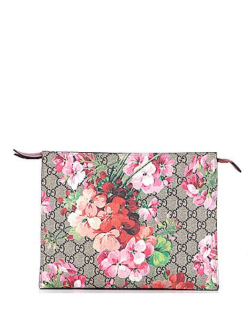 Gucci Toiletry Pouch Blooms Print GG Coated Canvas Large (view 1)