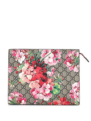 Gucci Toiletry Pouch Blooms Print GG Coated Canvas Large (view 1)