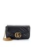 Gucci 100% Leather Black GG Marmont Flap Bag Matelasse Leather Super Mini One size - photo 3