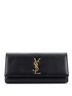Saint Laurent 100% Leather Black Classic Monogram Clutch Leather Long One size - photo 3