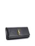 Saint Laurent 100% Leather Black Classic Monogram Clutch Leather Long One size - photo 4