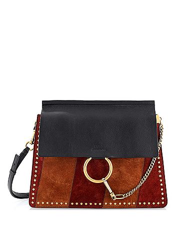 Chloé Faye Shoulder Bag Stitched Suede and Leather Medium (view 1)
