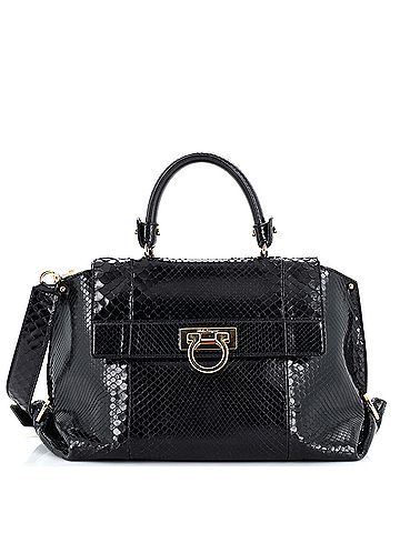 Salvatore Ferragamo Sofia Satchel Python Medium (view 1)