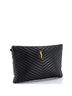 Saint Laurent 100% Leather Black Classic Monogram Wristlet Pouch Matelasse Chevron Leather Large One size - photo 3