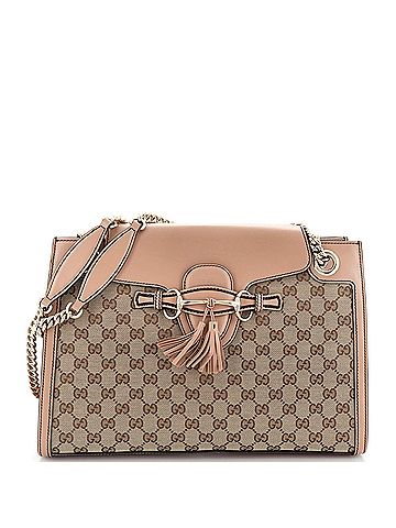Gucci Emily Chain Flap Shoulder Bag GG Canvas Large (view 1)