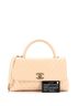Chanel 100% Leather Tan Coco Top Handle Bag Chevron Calfskin Small One size - photo 4