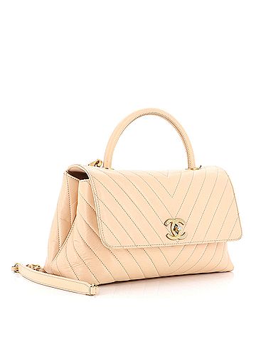 Chanel Coco Top Handle Bag Chevron Calfskin Small (view 2)