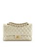 Chanel 100% Leather Tan Classic Double Flap Bag Quilted Iridescent Calfskin Medium One size - photo 1