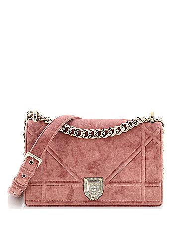 Christian Dior Diorama Flap Bag Velvet with Crystal Detail Small (view 1)