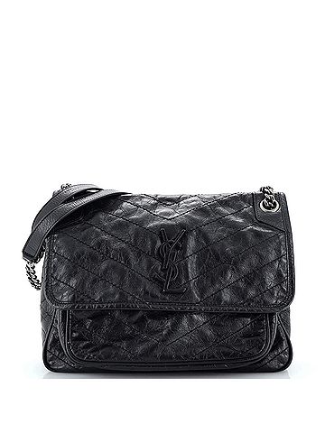 Saint Laurent Niki Chain Flap Bag Matelasse Chevron Leather Medium (view 1)