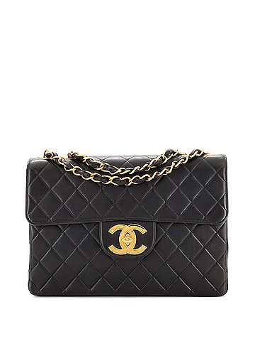Chanel Vintage Classic Double Flap Bag Quilted Lambskin Jumbo (view 1)