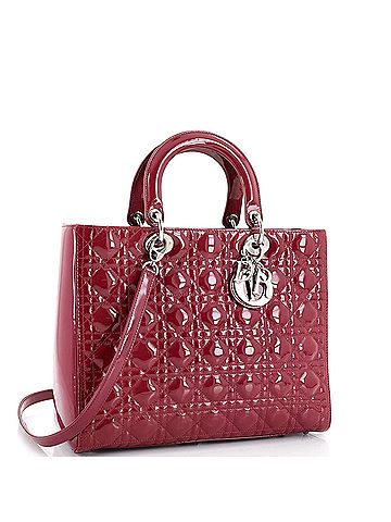 Christian Dior Lady Dior Bag Cannage Quilt Patent Large (view 2)