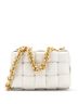 Bottega Veneta 100% Leather White Cassette Chain Crossbody Bag Padded Maxi Intrecciato Leather One size - photo 1