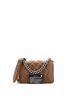 Chanel 100% Leather Brown Boy Flap Bag Quilted Calfskin with Micro Chain Detail Small One size - photo 3