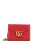 Gucci 100% Leather Red GG Marmont Chain Wallet Matelasse Leather Mini One size - photo 3
