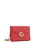 Gucci 100% Leather Red GG Marmont Chain Wallet Matelasse Leather Mini One size - photo 4