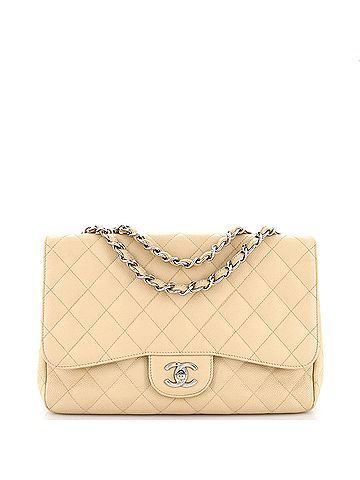 Chanel Vintage Classic Single Flap Bag Quilted Caviar Jumbo (view 1)