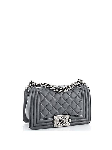 Chanel So Black Boy Flap Bag Quilted Lambskin Small (view 2)