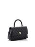 Chanel 100% Leather Black Coco Top Handle Bag Quilted Caviar Mini One size - photo 4