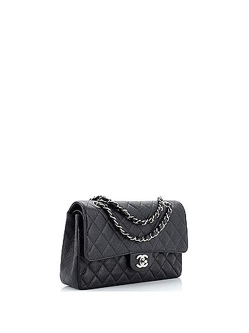 Chanel Vintage Classic Double Flap Bag Quilted Caviar Small (view 2)