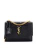 Saint Laurent 100% Leather Black Sunset Crossbody Bag Crocodile Embossed Leather Medium One size - photo 1