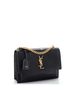 Saint Laurent 100% Leather Black Sunset Crossbody Bag Crocodile Embossed Leather Medium One size - photo 3