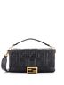 Fendi 100% Leather Black Baguette NM Bag Zucca Embossed Leather Large One size - photo 1