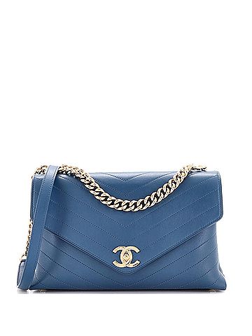 Chanel Coco Chevron Flap Bag Stitched Calfskin Medium (view 1)
