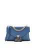 Chanel 100% Leather Blue Coco Chevron Flap Bag Stitched Calfskin Medium One size - photo 3